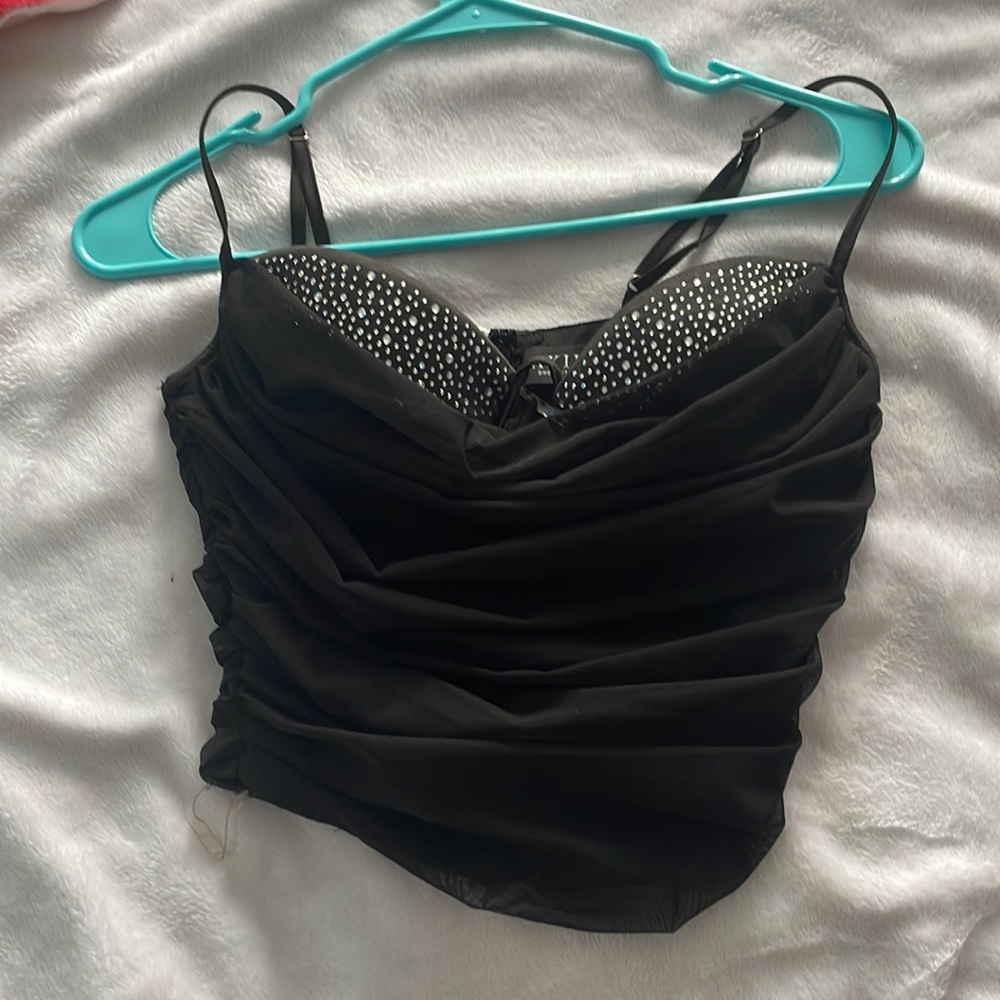 bedazzled black akira corset